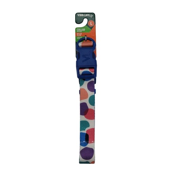 Polka Dot Fashion Dog Collar Large Vibrant Life Polyester - Picture 1 of 3